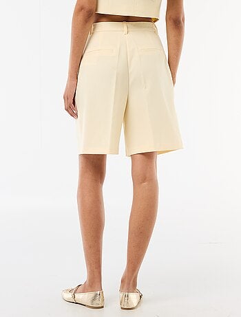 Bermuda à pinces taille haute