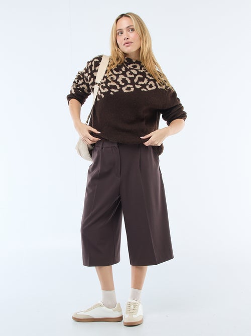 Bermuda à pinces taille haute - Kiabi