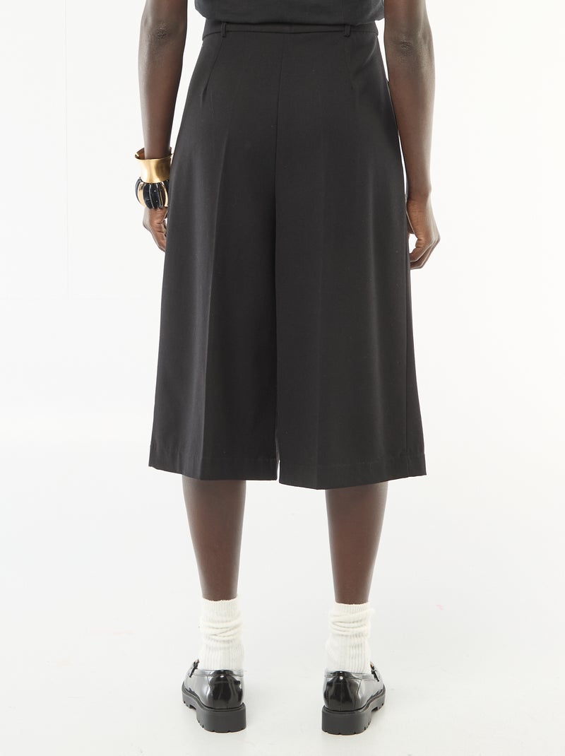 Bermuda à pinces taille haute Noir - Kiabi