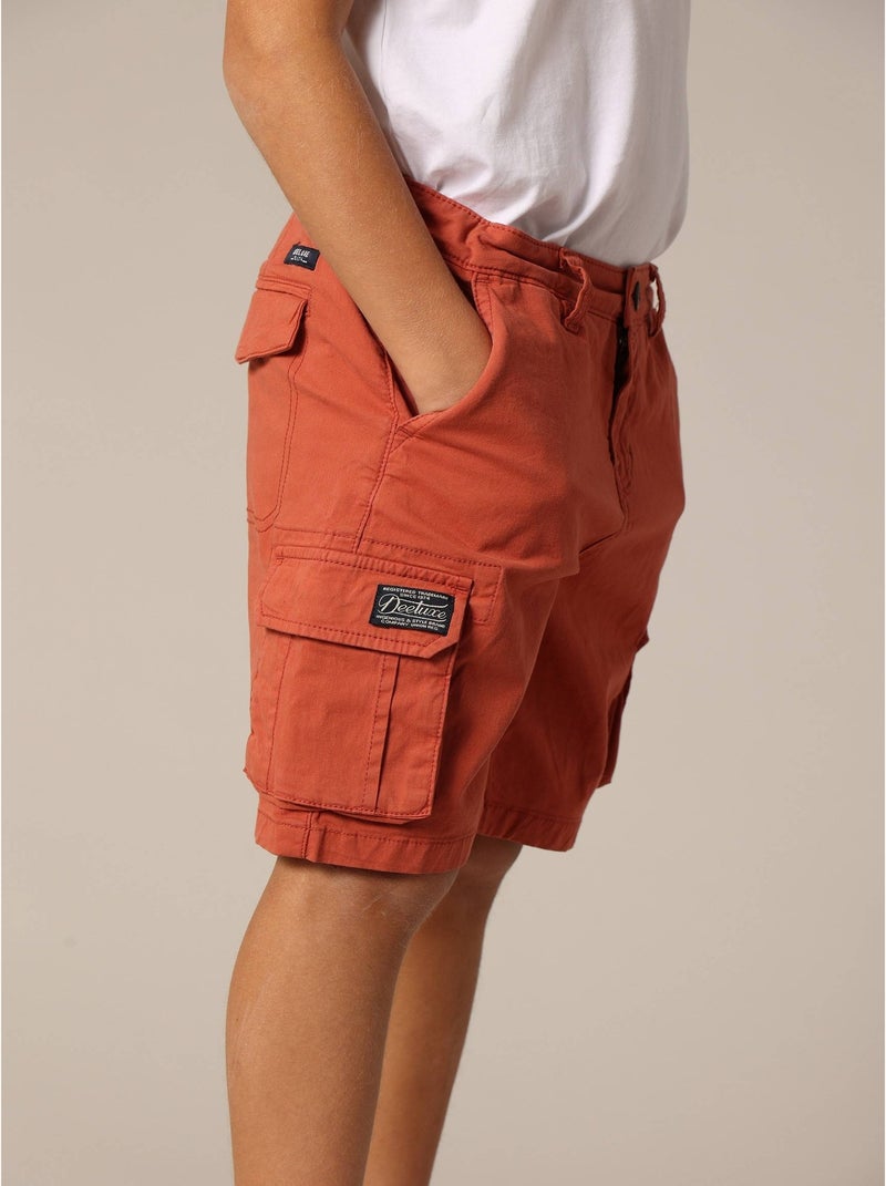 Bermuda à poches cargo 'Deeluxe' Orange corail - Kiabi