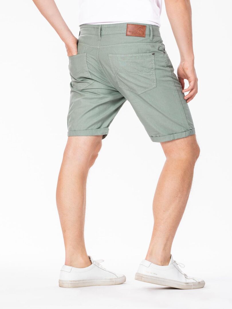 Bermuda à revers denim de couleur coton ANDRE 'Rica Lewis' Vert - Kiabi