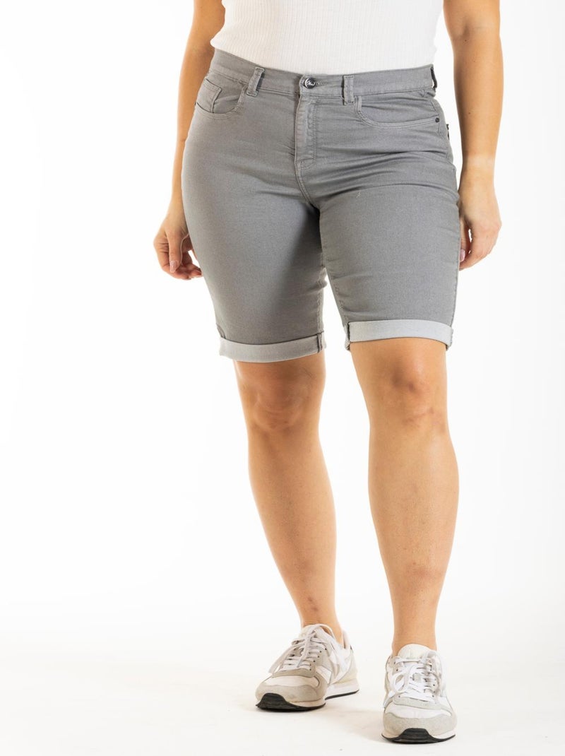 Bermuda avec ceinture élastiquée 'OBER' Gris - Kiabi