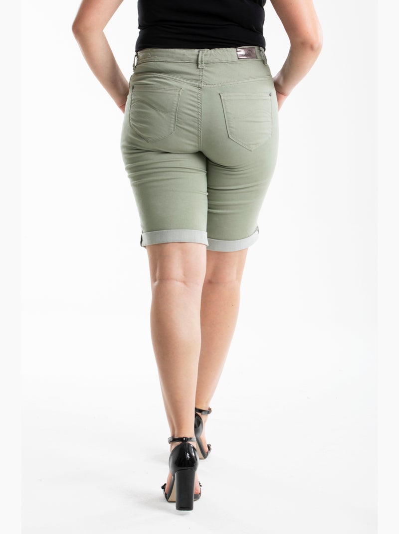 Bermuda avec ceinture élastiquée 'OBER' Kaki - Kiabi