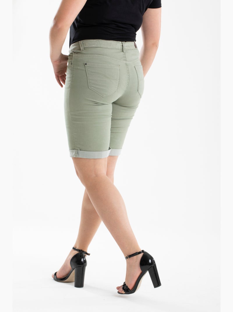 Bermuda avec ceinture élastiquée 'OBER' Kaki - Kiabi