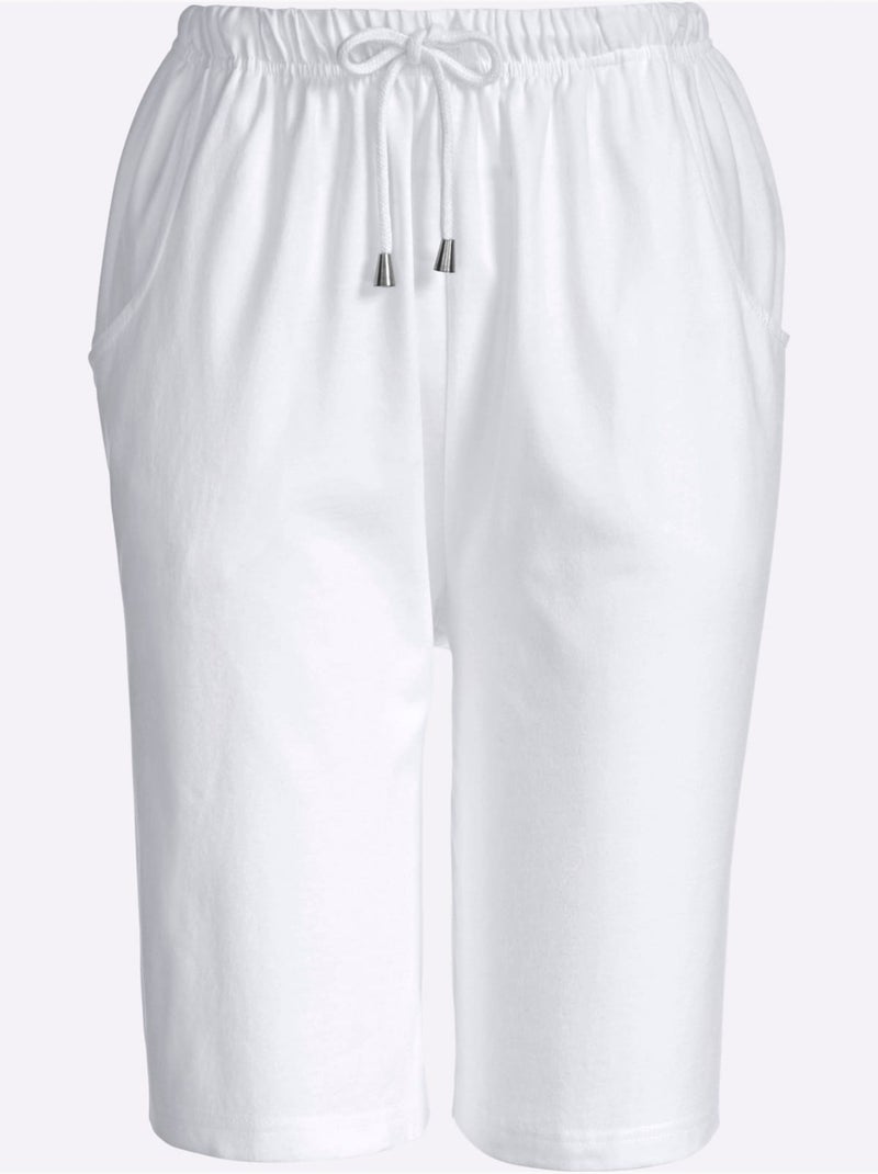 Bermuda Avec Cordon - Taille Standard - Moda Vilona Blanc - Kiabi