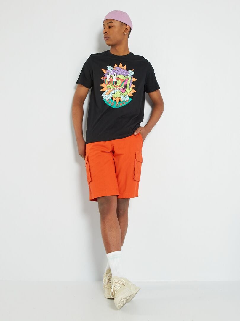 Bermuda avec poches cargo orange - Kiabi
