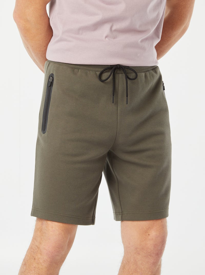 Bermuda avec poches zippées KAKI - Kiabi