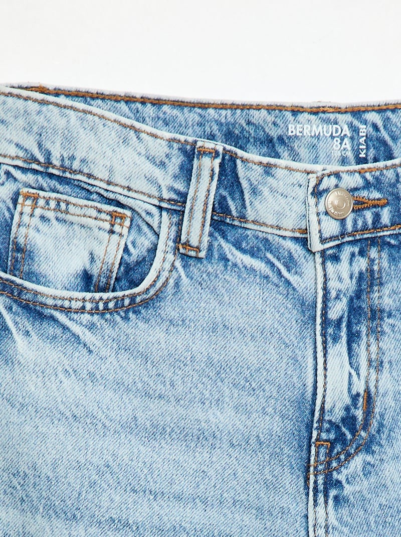 Bermuda baggy denim en coton Bleu - Kiabi