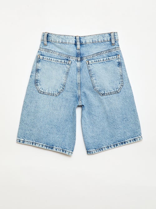 Bermuda baggy denim en coton - Kiabi