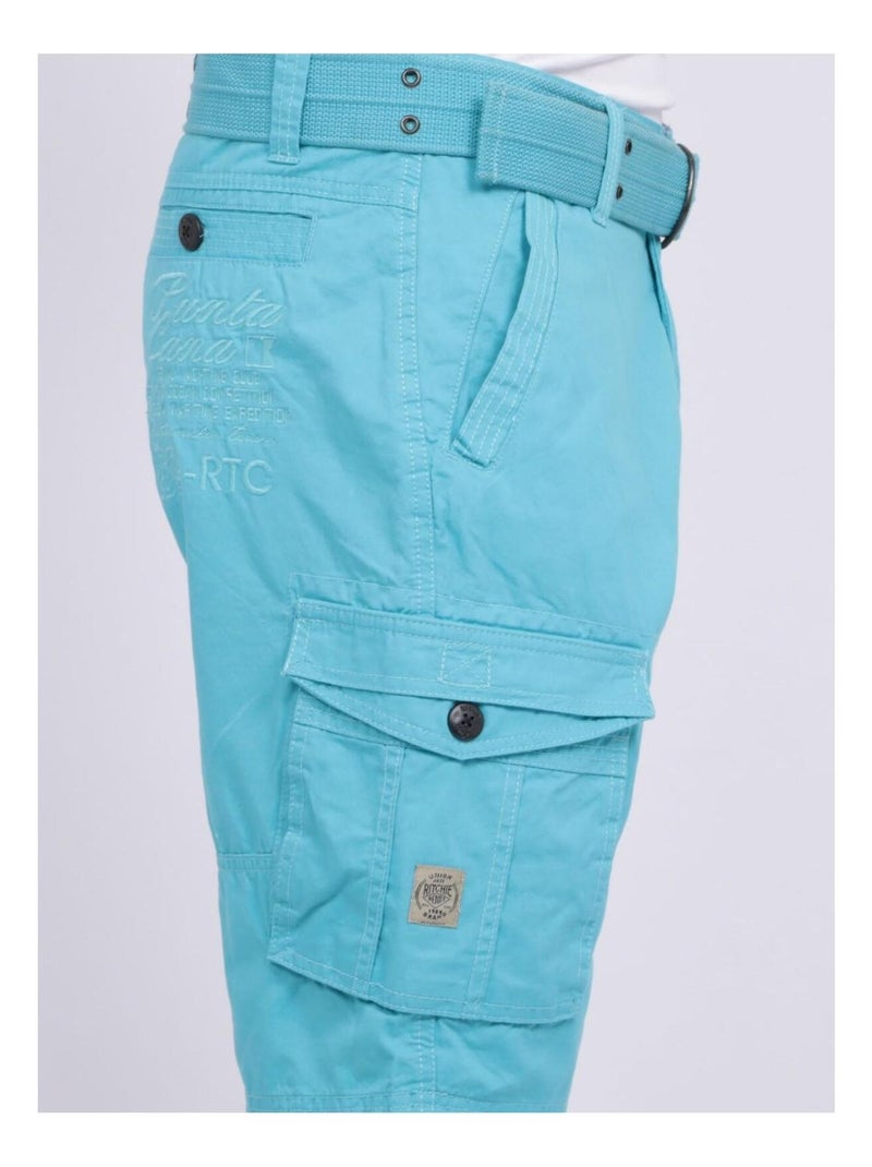 BERMUDA BATTLE BASTAING Bleu turquoise - Kiabi