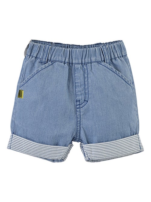 BERMUDA BLEU TOILE COTON - Kiabi