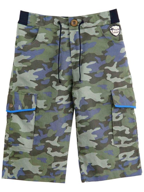 Bermuda  Camouflage  en Lin avec Poches Cargo  ARCACHON - La Faute à Voltaire - Kiabi
