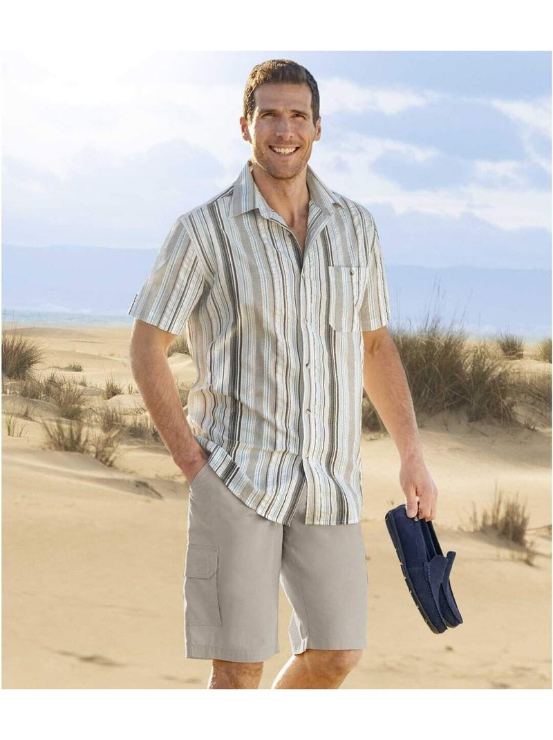 Bermuda Cargo Canvas Desert  - ATLAS FOR MEN Gris - Kiabi