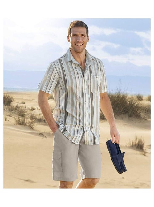 Bermuda Cargo Canvas Desert  - ATLAS FOR MEN - Kiabi