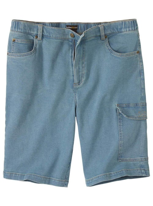 Bermuda Cargo Denim Stretch   - ATLAS FOR MEN - Kiabi