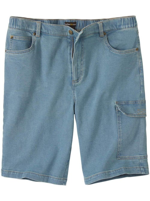 Bermuda cargo denim stretch - atlas for men - Kiabi Bermuda cargo denim stretch - atlas for men - Kiabi