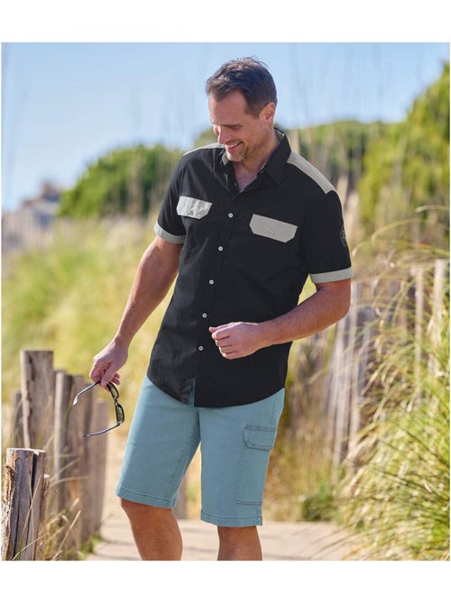 Bermuda cargo denim stretch - atlas for men - Kiabi Bermuda cargo denim stretch - atlas for men - Kiabi