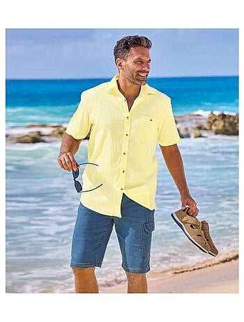 Bermuda Cargo en Jean Stretch Confort - ATLAS FOR MEN