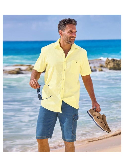 Bermuda Cargo en Jean Stretch Confort   - ATLAS FOR MEN - Kiabi