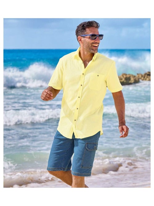 Bermuda Cargo en Jean Stretch Confort   - ATLAS FOR MEN - Kiabi