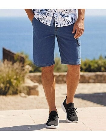 Bermuda cargo en jean stretch confort - atlas for men