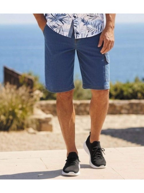 Bermuda cargo en jean stretch confort - atlas for men - Kiabi Bermuda cargo en jean stretch confort - atlas for men - Kiabi
