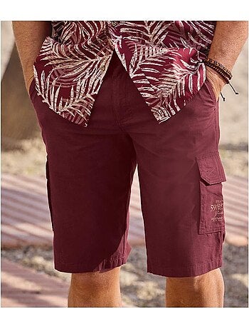 Bermuda cargo en toile bordeaux - atlas for men