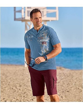 Bermuda cargo en toile bordeaux - atlas for men