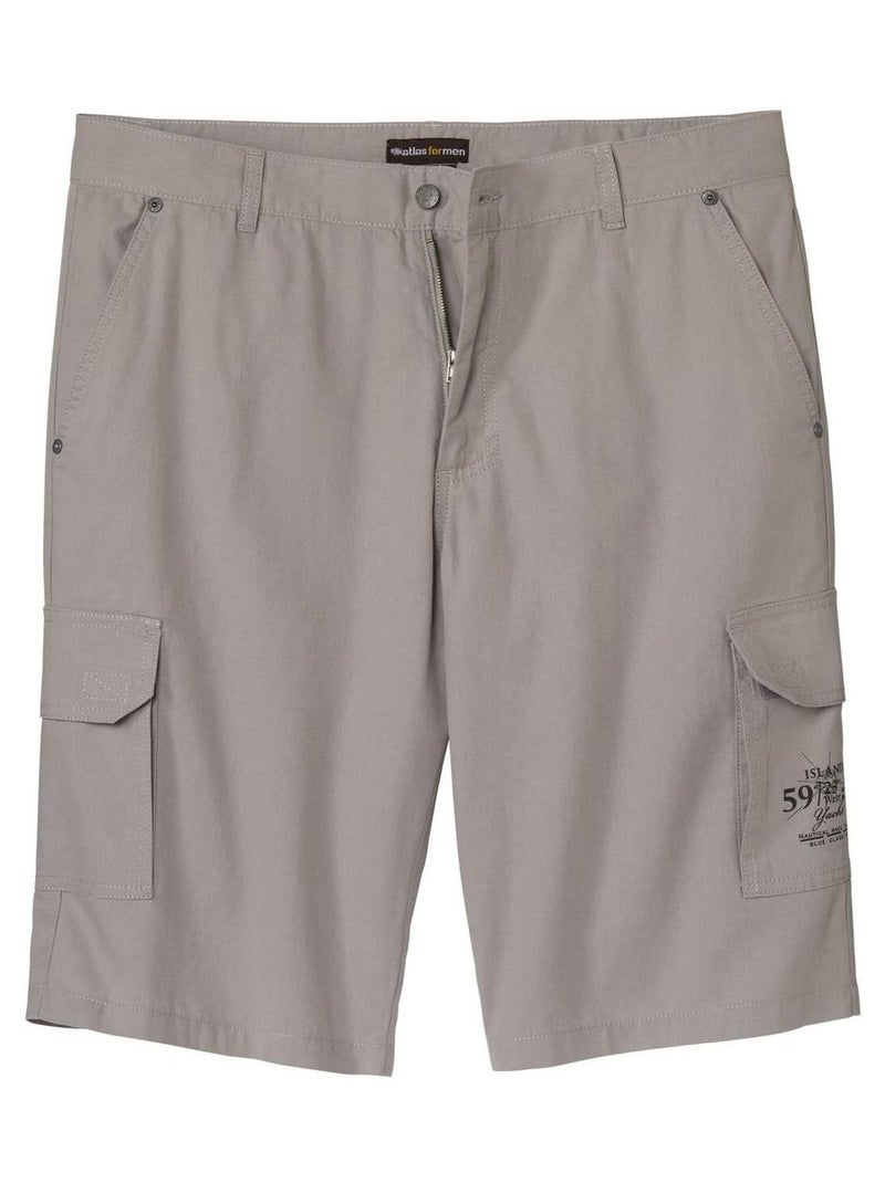 Bermuda Cargo en Toile Légère  - ATLAS FOR MEN Gris - Kiabi