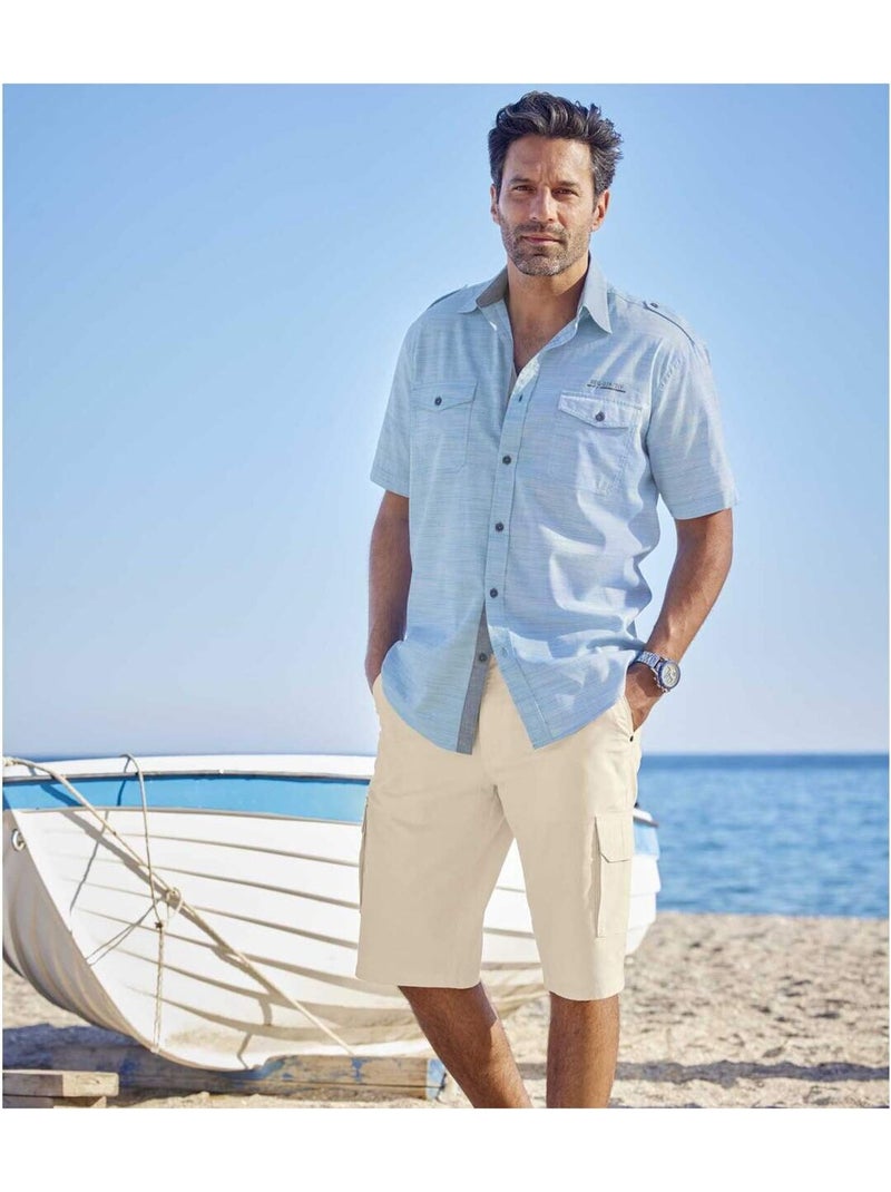 Bermuda Cargo en Toile Santorin  - ATLAS FOR MEN Beige - Kiabi