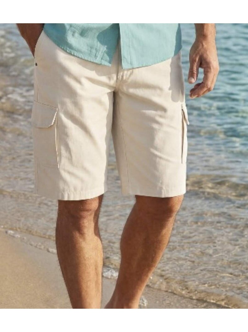 Bermuda Cargo en Toile Santorin  - ATLAS FOR MEN Beige - Kiabi