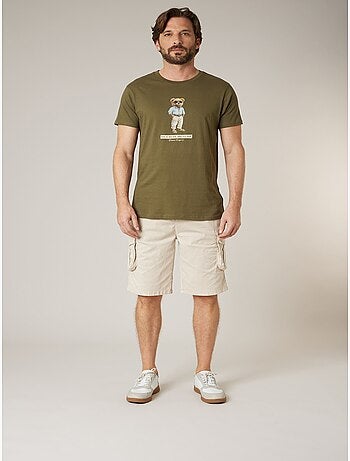 Bermuda cargo homme en coton stretch 'Deeluxe'