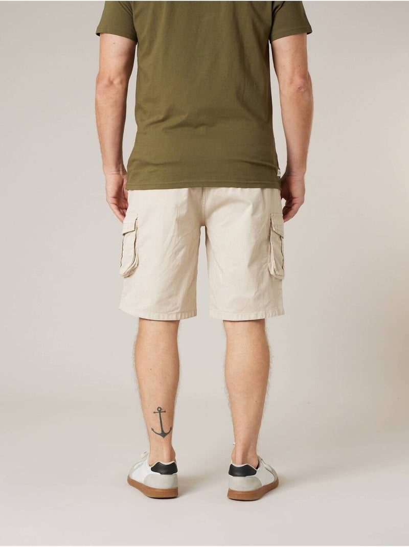 Bermuda cargo homme en coton stretch 'Deeluxe' Beige sable - Kiabi