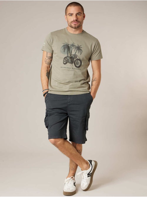 Bermuda cargo homme en coton stretch 'Deeluxe' - Kiabi