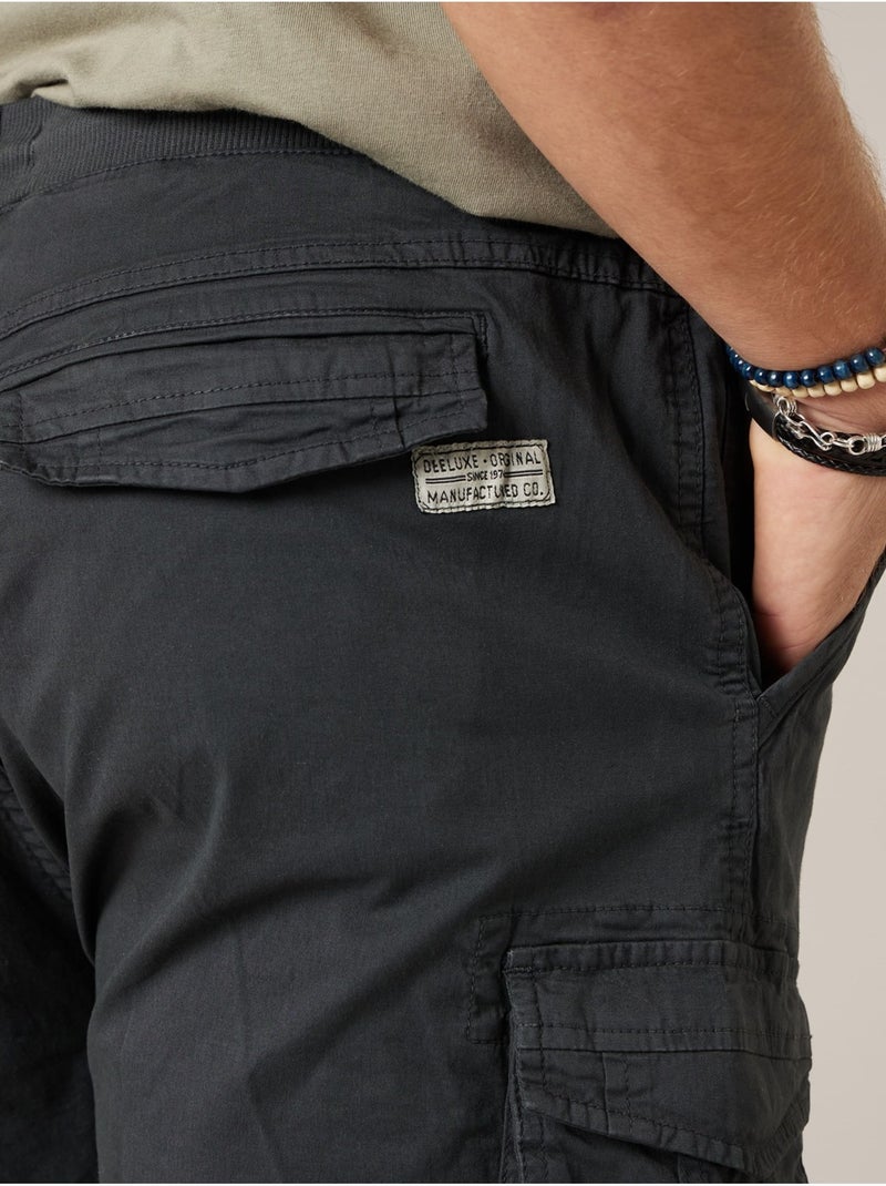 Bermuda cargo homme en coton stretch 'Deeluxe' gris anthracite - Kiabi