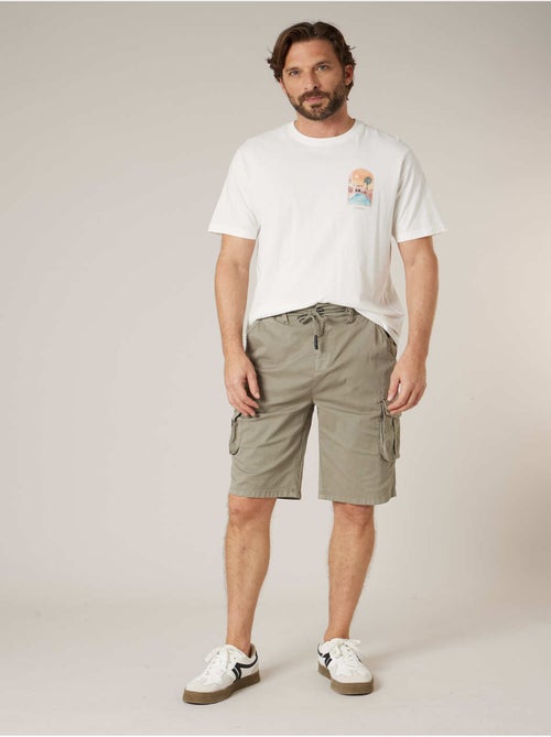 Bermuda cargo homme en coton stretch 'Deeluxe' - Kiabi