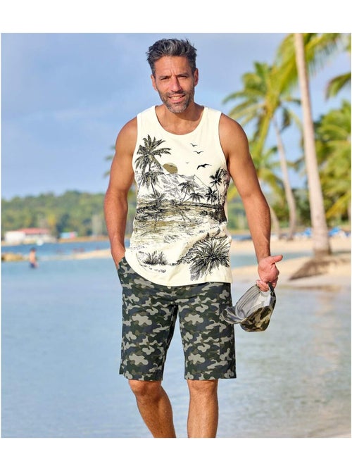 Bermuda Cargo Imprimé Camouflage - ATLAS FOR MEN - Kiabi Bermuda Cargo Imprimé Camouflage - ATLAS FOR MEN - Kiabi