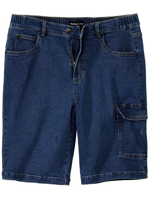 Bermuda Cargo Jean Stretch Confort  - ATLAS FOR MEN - Kiabi