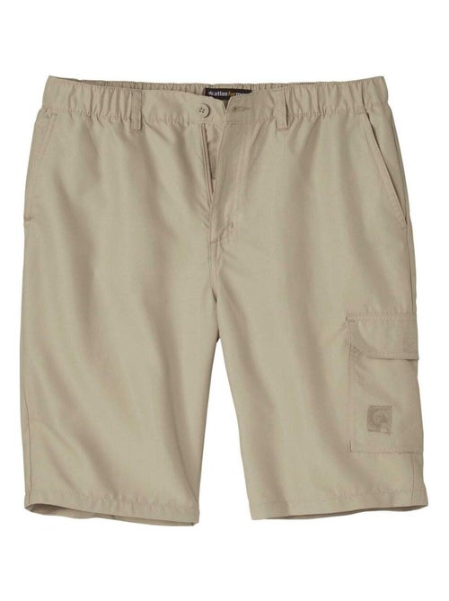 Bermuda Cargo Microfibre beige - Atlas For Men - Kiabi