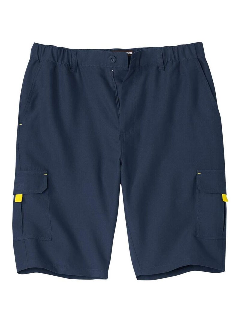 Bermuda Cargo Microfibre Détente  - ATLAS FOR MEN Bleu marine - Kiabi