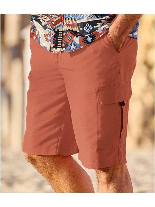 Bermuda Cargo Microfibre Terracotta - Atlas For Men - Kiabi Bermuda Cargo Microfibre Terracotta - Atlas For Men - Kiabi