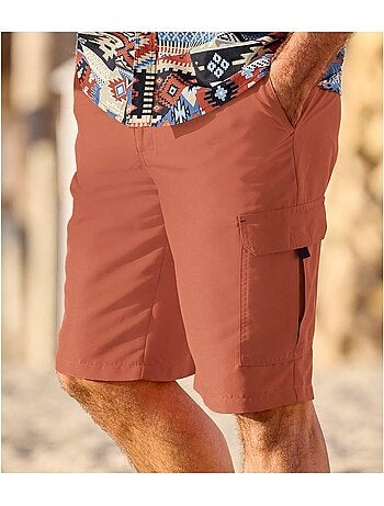 Bermuda cargo microfibre terracotta - atlas for men