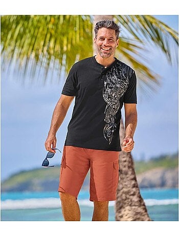 Bermuda cargo microfibre terracotta - atlas for men
