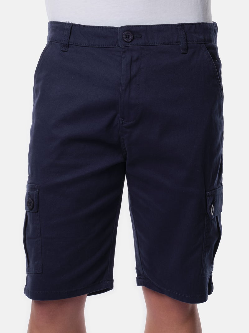 Bermuda cargo multi-poches Bleu marine - Kiabi