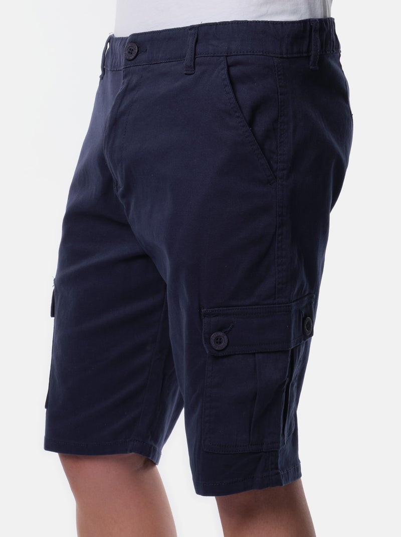 Bermuda cargo multi-poches Bleu marine - Kiabi