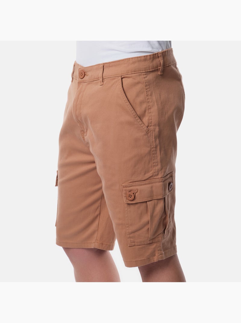 Bermuda cargo multi-poches Marron tabac - Kiabi