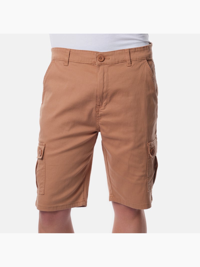 Bermuda cargo multi-poches Marron tabac - Kiabi
