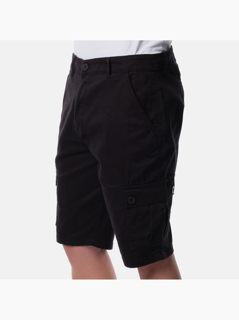 Bermuda cargo multi-poches Noir - Kiabi