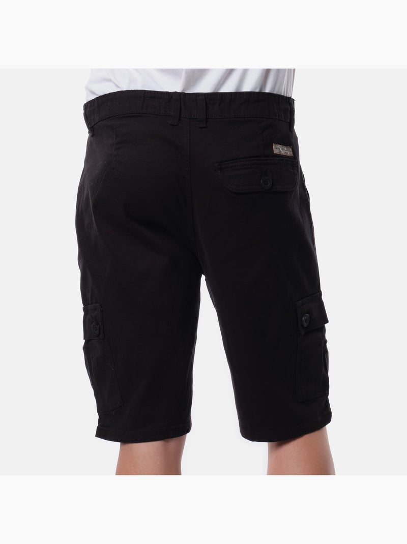 Bermuda cargo multi-poches Noir - Kiabi