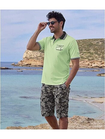 Bermuda Cargo Toile Palmiers - ATLAS FOR MEN